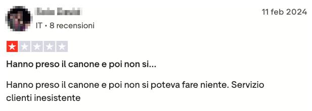 Recensione negativa competitor 9